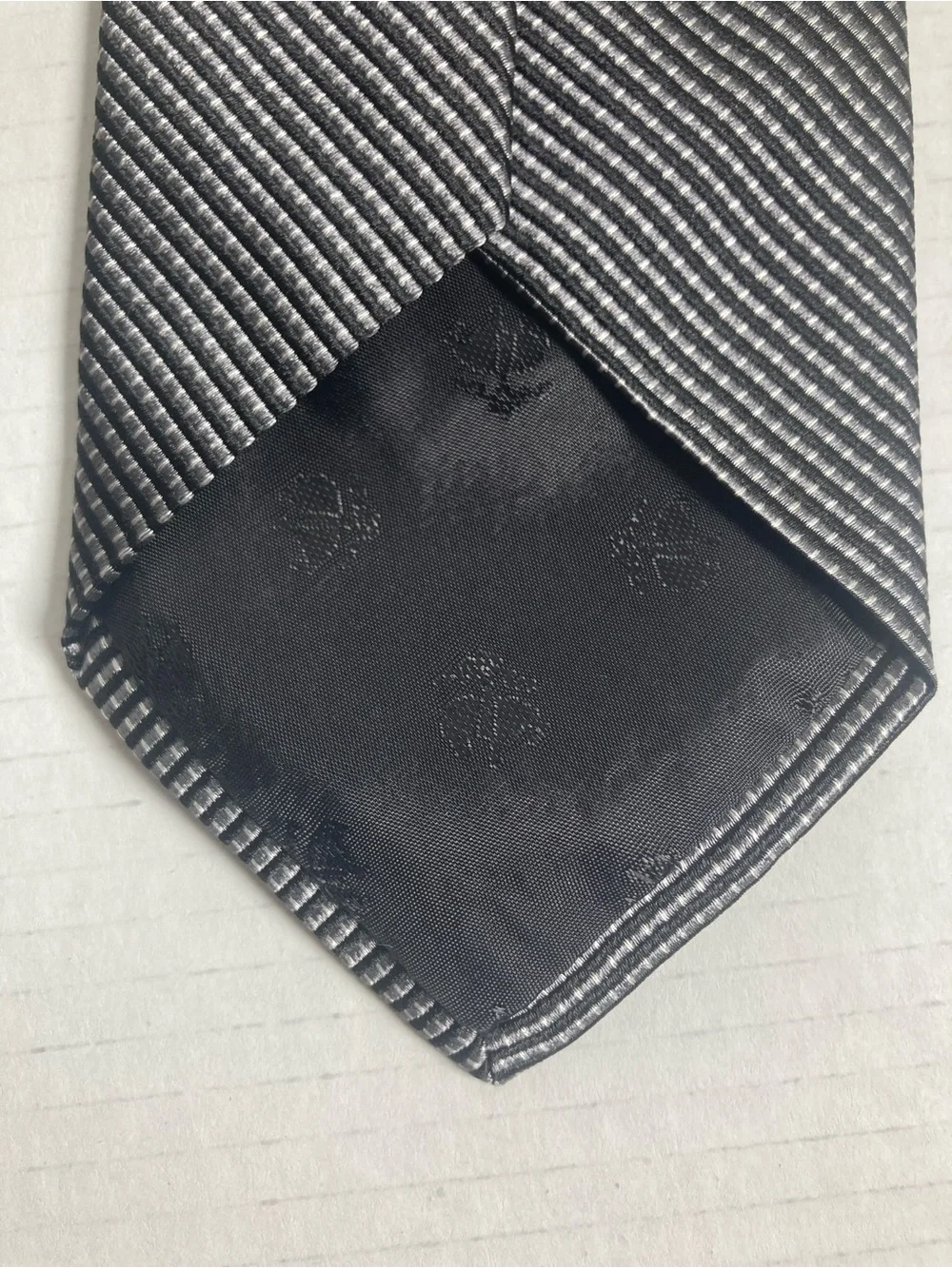 Brooks Brothers 346 Tie Black and Silver Micro-Check Silk Made in USA
